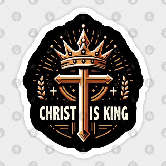 Christ is King - Gold Crown Design Sticker by Reformed Fire